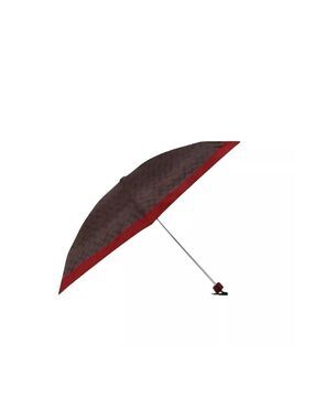 COACH MINI UMBRELLA SIGNATURE UV PROTECTION IN CHESTNUT & RED